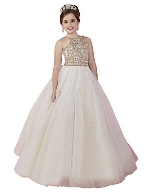 Girls Off The Shoulder A Line Pageant Dresses with Pockets Formal Dresses