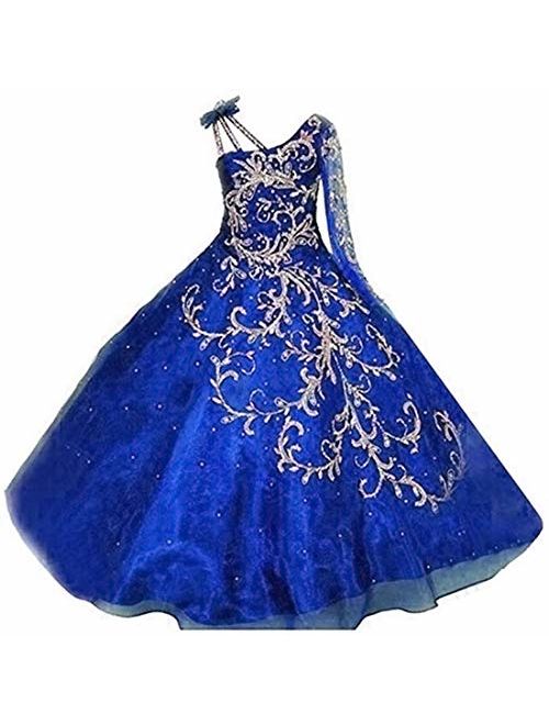 Girls Off The Shoulder A Line Pageant Dresses with Pockets Formal Dresses