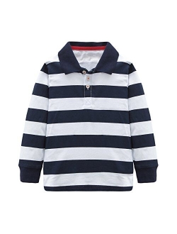 Boys Rainbow Striped Shirt Cotton Long Sleeve T-Shirts