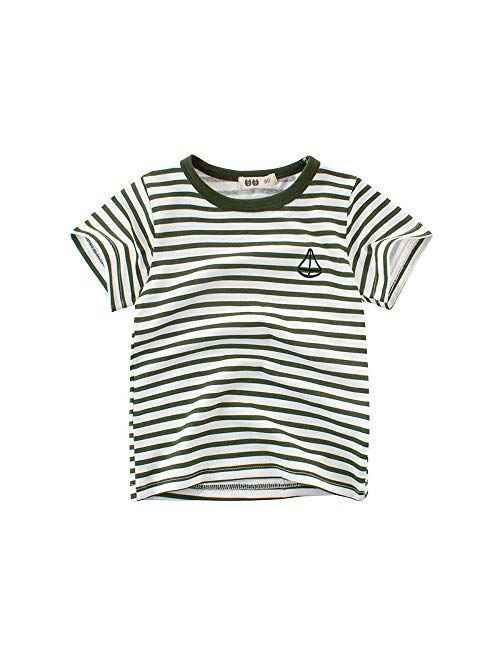 Boys Rainbow Striped Shirt Cotton Long Sleeve T-Shirts