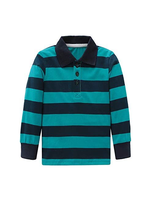 Boys Rainbow Striped Shirt Cotton Long Sleeve T-Shirts