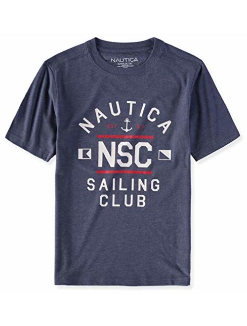 Nautica Boys' Short Sleeve Solid Crew-Neck T-Shirt