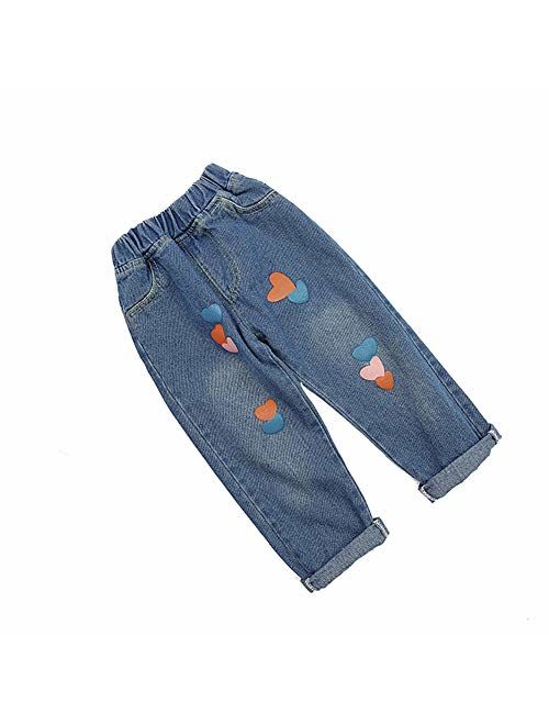 18M-7T Infant&Little Kids Girls Heart Jeans Denim Pants