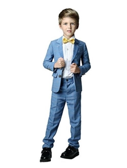 Yanlu Boys Formal Suits Silm Fit Dresswear Boy Suit with Blazer Pants Shirt and Bow Tie