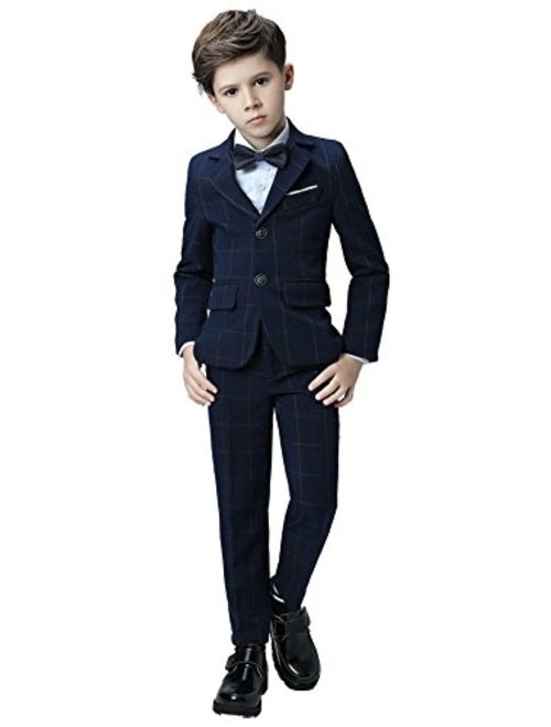 Yanlu Boys Formal Suits Silm Fit Dresswear Boy Suit with Blazer Pants Shirt and Bow Tie