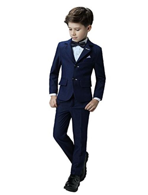 Yanlu Boys Formal Suits Silm Fit Dresswear Boy Suit with Blazer Pants Shirt and Bow Tie