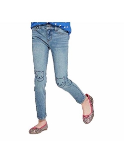 Girl's Super Skinny Embroidered Jeans -