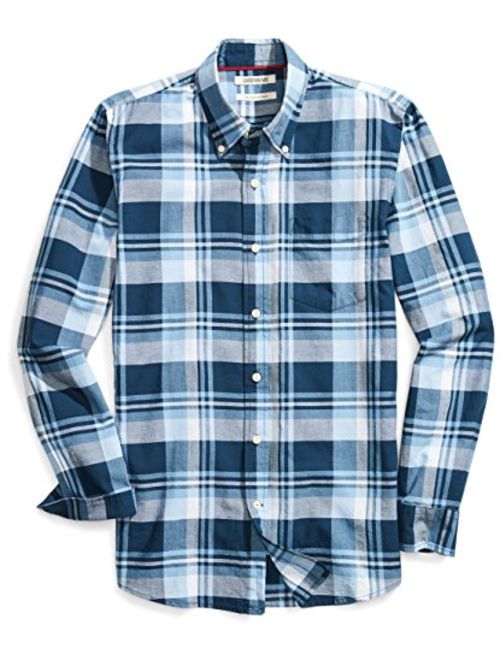 Amazon Brand - Goodthreads Men's Slim-Fit Long-Sleeve Lightweight Madras Plaid Shirt