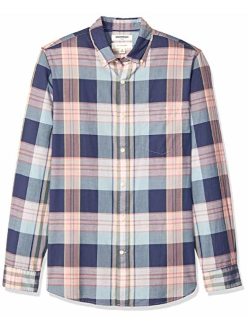 Amazon Brand - Goodthreads Men's Slim-Fit Long-Sleeve Lightweight Madras Plaid Shirt