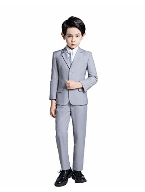 YuanLu Boys Suits 5 Piece Set Slim Fit Royal Blue Boy Suit