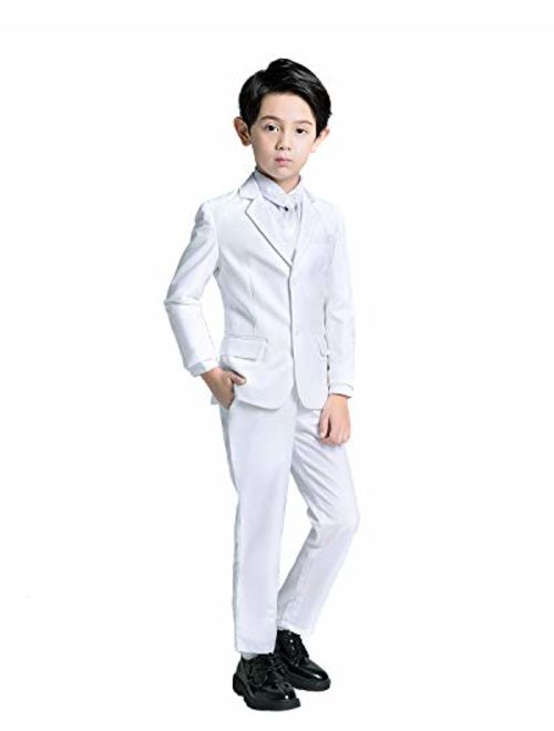 YuanLu Boys Suits 5 Piece Set Slim Fit Royal Blue Boy Suit