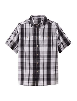 KingSize Men's Big and Tall Short-Sleeve Plaid Sport Shirt