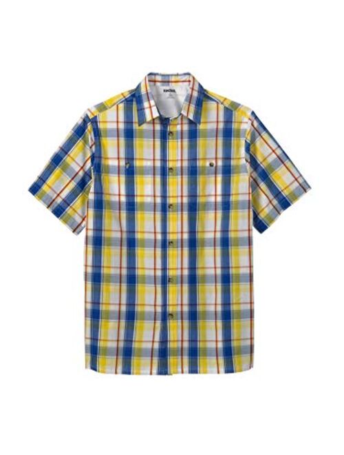 KingSize Men's Big and Tall Short-Sleeve Plaid Sport Shirt