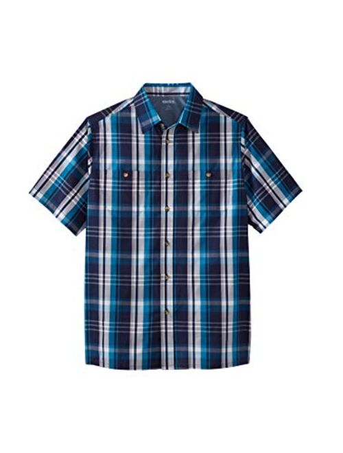 KingSize Men's Big and Tall Short-Sleeve Plaid Sport Shirt