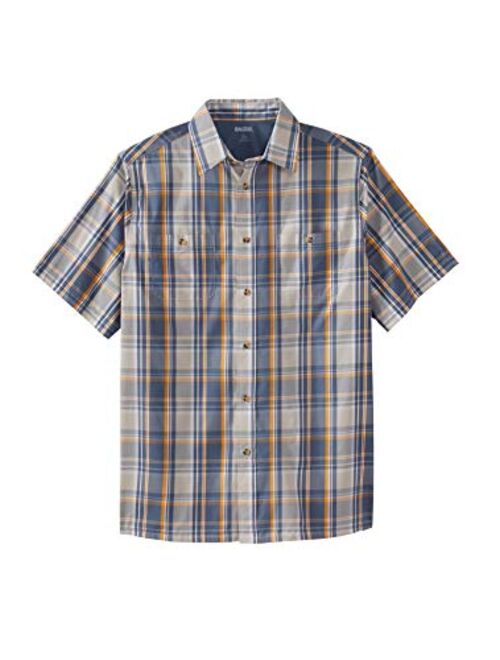 KingSize Men's Big and Tall Short-Sleeve Plaid Sport Shirt