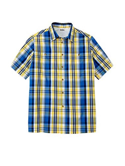 KingSize Men's Big and Tall Short-Sleeve Plaid Sport Shirt