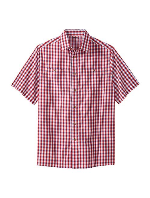 KingSize Men's Big and Tall Short-Sleeve Plaid Sport Shirt