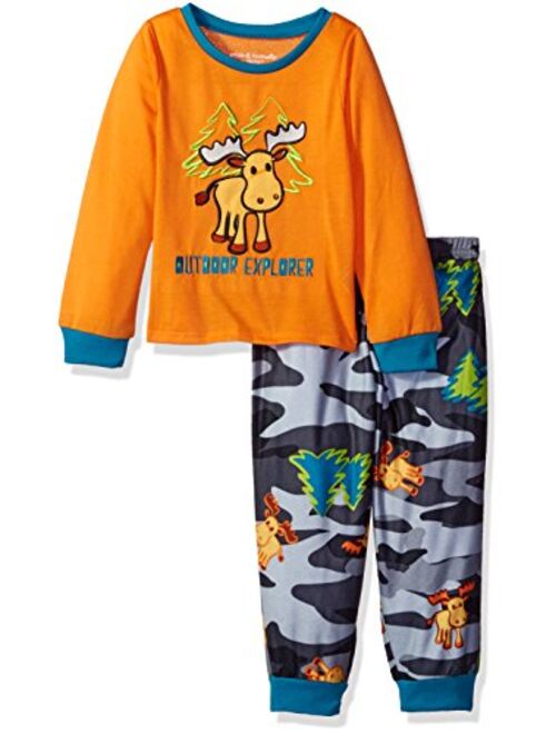 Peas & Carrots Boys' Toddler 2 Piece Soft Knit Flannel Pajama Set