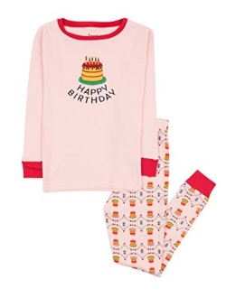 Kids Pajamas Boys Girls Hearts Birthday 2 Piece pjs Set 100% Cotton (Size 12 Months-14 Years)