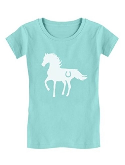 Tstars - Gift for Horse Lover - Love Horses Girls' Fitted Kids T-Shirt