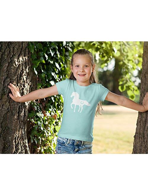 Tstars - Gift for Horse Lover - Love Horses Girls' Fitted Kids T-Shirt