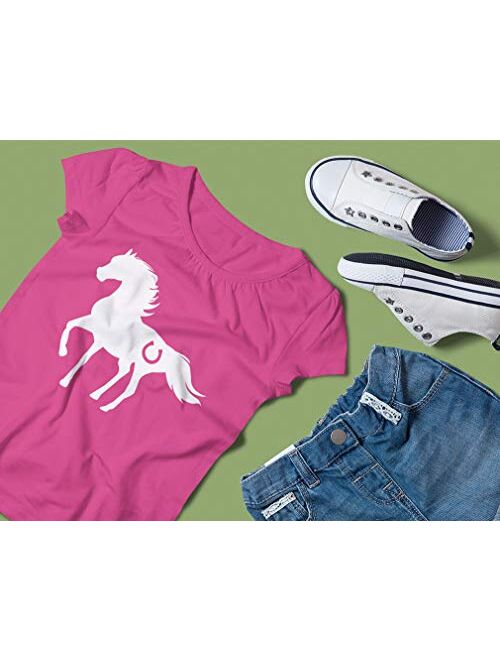 Tstars - Gift for Horse Lover - Love Horses Girls' Fitted Kids T-Shirt