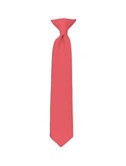 NYFASHION101 Boys' Kids' Children's Smooth Satin Solid Clip On Tie