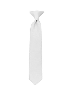 NYFASHION101 Boys' Kids' Children's Smooth Satin Solid Clip On Tie