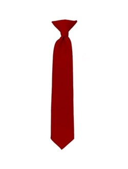 NYFASHION101 Boys' Kids' Children's Smooth Satin Solid Clip On Tie