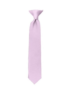 NYFASHION101 Boys' Kids' Children's Smooth Satin Solid Clip On Tie