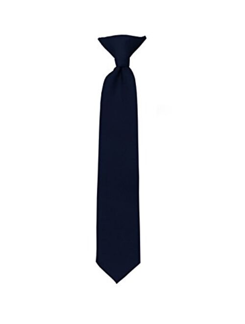 NYFASHION101 Boys' Kids' Children's Smooth Satin Solid Clip On Tie