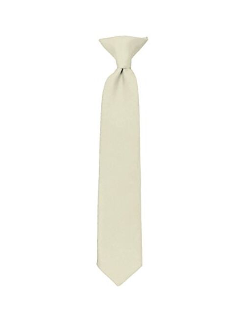 NYFASHION101 Boys' Kids' Children's Smooth Satin Solid Clip On Tie