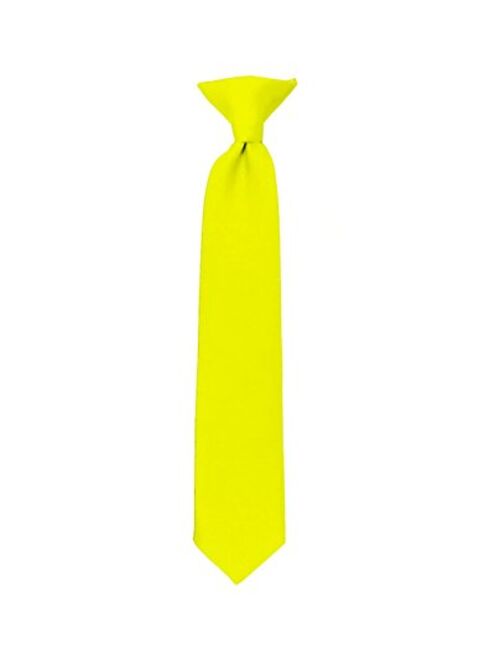 NYFASHION101 Boys' Kids' Children's Smooth Satin Solid Clip On Tie