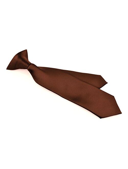 Moda Di Raza - Boy's NeckTie Solid Color Clipon Polyester Tie - Many Colors