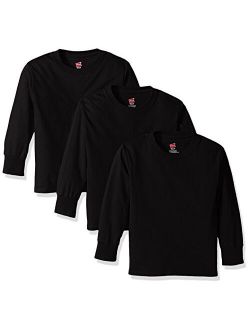 Big Boys' Tagless Long Sleeve Tee (Pack of 3)