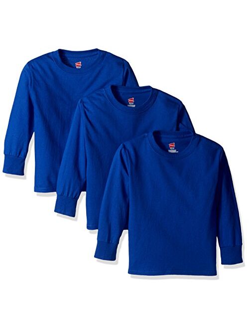 Hanes Big Boys' Tagless Long Sleeve Tee (Pack of 3)