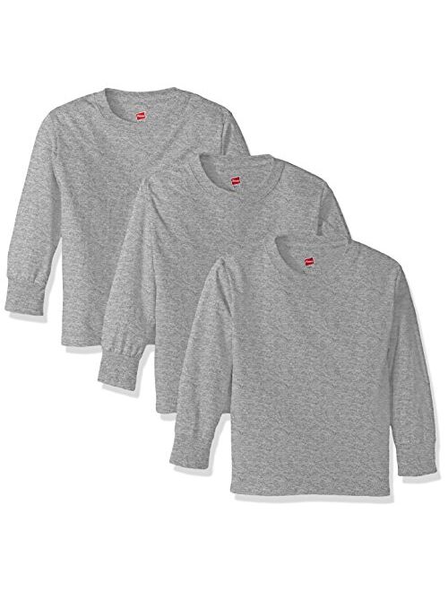 Hanes Big Boys' Tagless Long Sleeve Tee (Pack of 3)