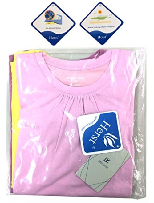 Bienzoe Girl's School Uniform Breathable Quick Dry T-Shirt 3PCS Pack