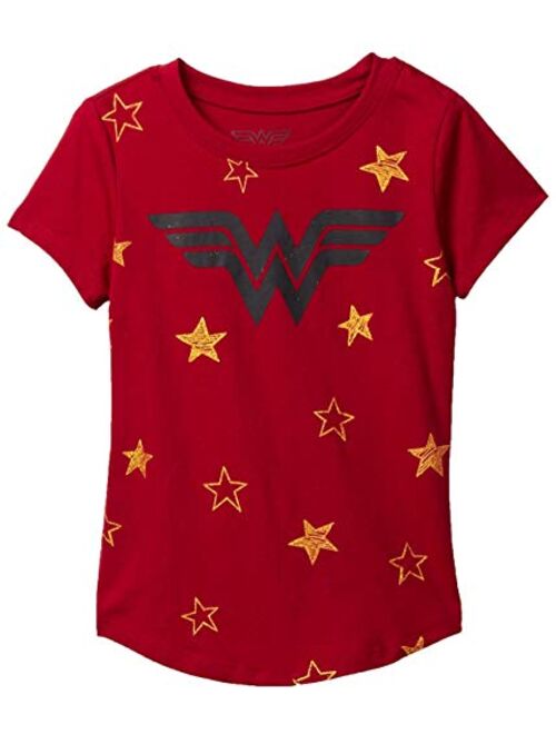 DC Comics Girls T-Shirt Wonder Woman Logo & Stars Print