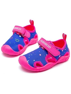 HOBIBEAR Boys Girls Water Shoes Quick Dry Closed-Toe Aquatic Sport Sandals Toddler/Little Kid