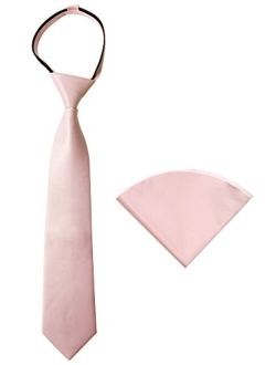 Boys' Satin Zipper Necktie and Handkerchief Set