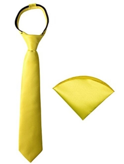 Boys' Satin Zipper Necktie and Handkerchief Set