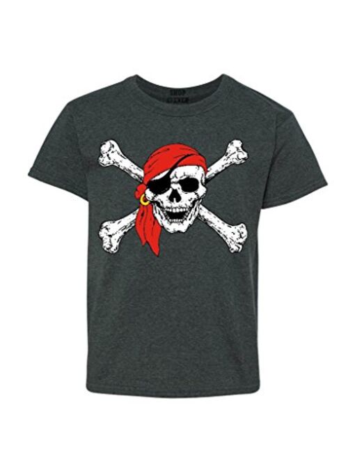 shop4ever Pirate Skull & Crossbones Youth's T-Shirt Pirate Flag Shirts