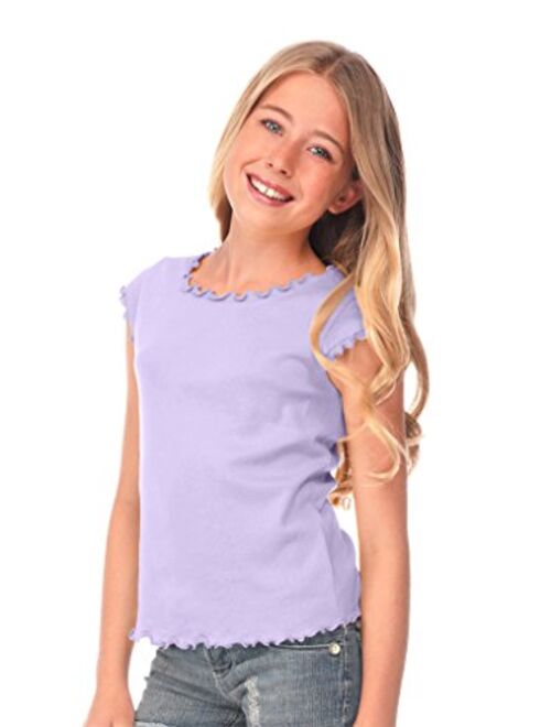 Kavio! Big Girls 7-16 Lettuce Edge Scoop Neck Cap Sleeve Top