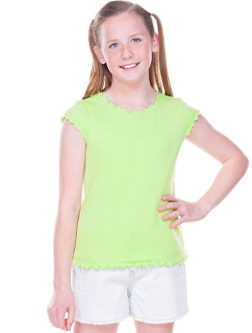 Kavio! Big Girls 7-16 Lettuce Edge Scoop Neck Cap Sleeve Top