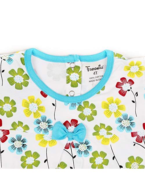 Frogwill Little Girls 2 Pieces Playwear Set with Bow and Applique