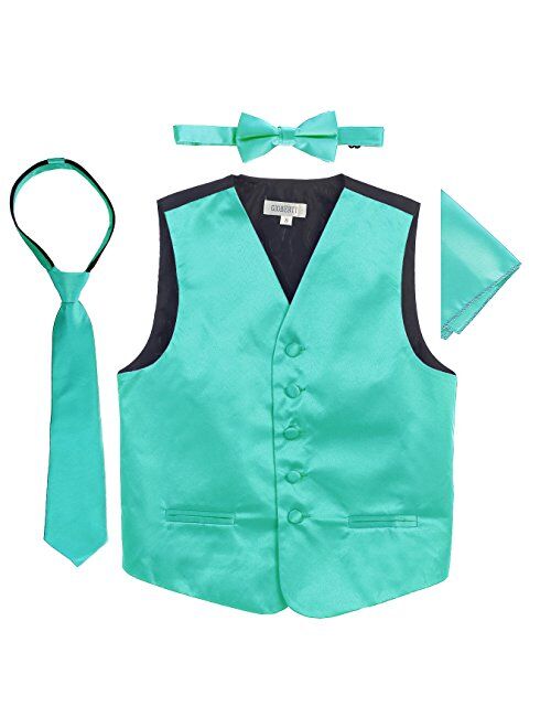 Gioberti Boys 4pc Satin Formal Vest Set