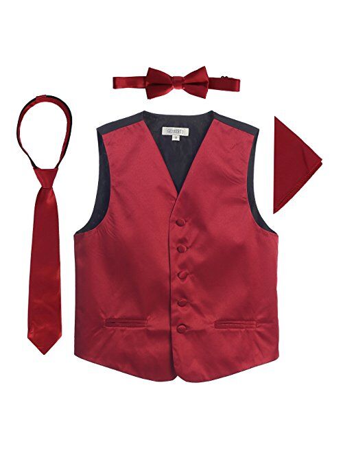 Gioberti Boys 4pc Satin Formal Vest Set