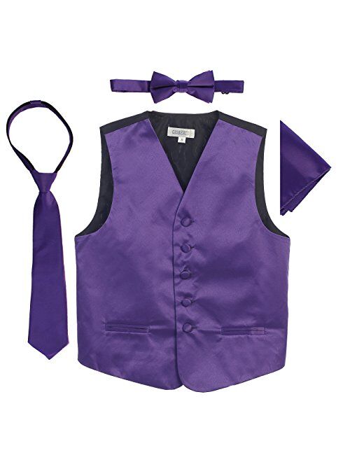 Gioberti Boys 4pc Satin Formal Vest Set