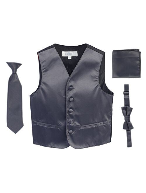 Gioberti Boys 4pc Satin Formal Vest Set